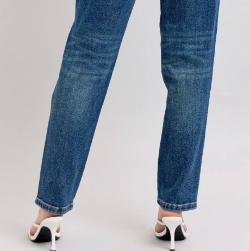 Judy Blue Rigid Magic High-Rise Tummy Jeans Straight Leg Relaxed Fit Denim Pants - Picture 13 of 14